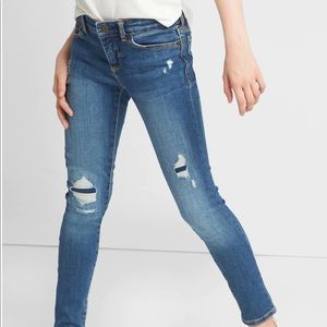 Gap distressed stretch super skinny jeans